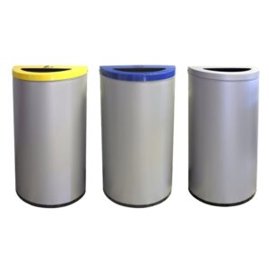 Papeleira Metálica Meia-Lua para reciclagem