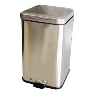 Papeleira com pedal quadrada em Inox